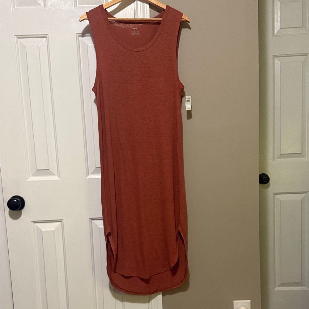 Aerie Easy Knit Sleeveless Terracotta Midi Dress {Small} - Picture 1 of 12